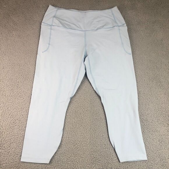 Under Armour Leggings Womens 1X Blue Fitted Logo Carpi Pocket Yoga‎ Workout Gym - Picture 1 of 9
